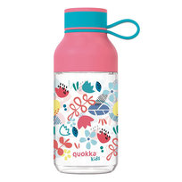 Quokka ice kids with strap - butelka na wodę z tritanu 430 ml z paskiem (flowers) Quokka