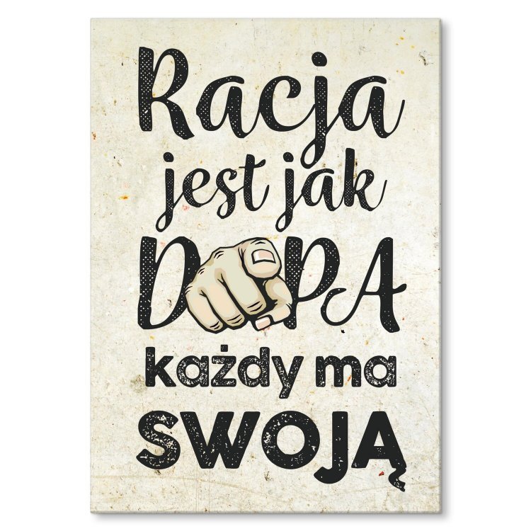 Racja jest jak... Metalowy Plakat Blacha dekoracyjna Tabliczka Szyld 30 ...