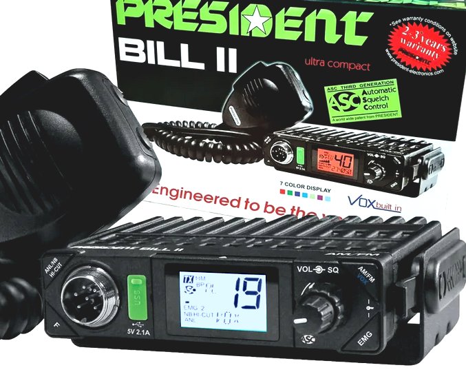 RADIO CB PRESIDENT BILL ASC USB 10cm MULTIKOLOR - President ...