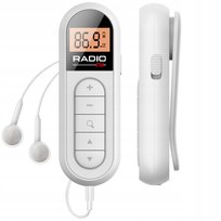 RADIO FM PRZENOŚNE NA AKUMULATOR USB WYŚWIETLACZ + SŁUCHAWKI DO BIEGANIA AMT