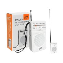 Radio kieszonkowe AM/FM/ BIAŁE NA BATERIE AA z anteną przenośne małe LTC LTC