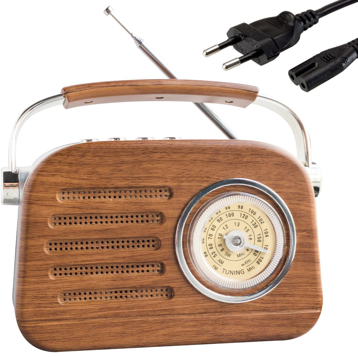 Nostalgia kompaktowy zestaw, radio drewniane z Bluetooth