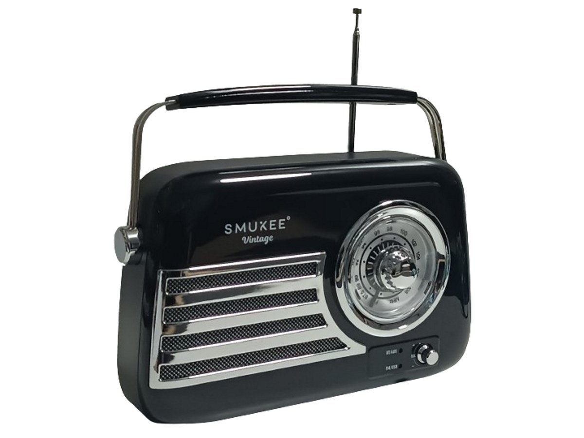 Radio kuchenne RETRO z Bluetooth - Czarne - SMUKEE | Sklep EMPIK.COM