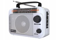 Radio przenośne AM/FM/SW1-2 Zasilane prądem zmiennym lub baterią białe