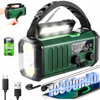 RADIO PRZENOŚNE awaryjne FM/AM SOLARNE z korbką POWERBANK LATARKA 10000mAh