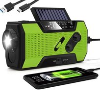 RADIO PRZENOŚNE AWARYJNE SOLARNE NA KORBĘ FM POWERBANK SOS 2000mAh