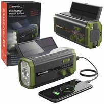 RADIO PRZENOŚNE NA BATERIE KORBKĘ SOLARNE Z KORBKĄ AKUMULATOREM POWERBANK Revento