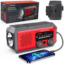 RADIO PRZENOŚNE NA KORBKĘ SOLARNE Z KORBKĄ AKUMULATOREM POWERBANK USB-C Revento