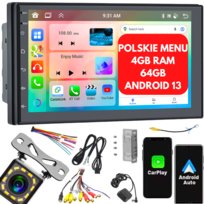 Radio Samochodowe 2 Din 4Gb/64Gb Android Auto Carplay Android 13 Rds Dsp 7" Kamera Cofania Inna marka