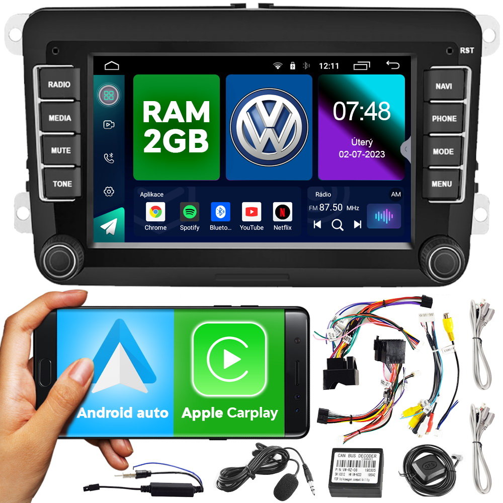 Zdjęcia - Radio samochodowe VAG  7' nawigacja Android 2GB RAM 2 DIN VW SEAT SKODA | NCS R 