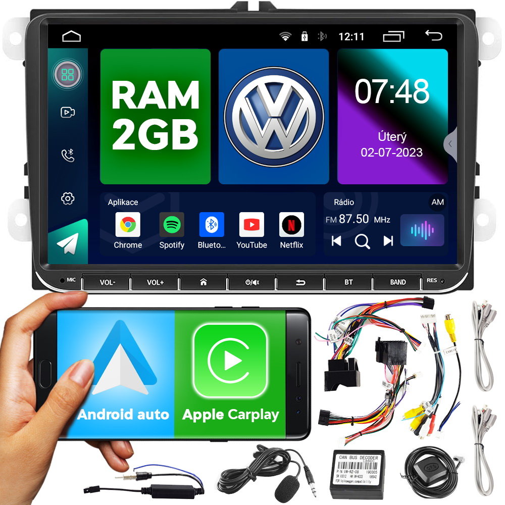 Radio samochodowe Android 2 DIN (VW RNS510) PREZENTACJA 