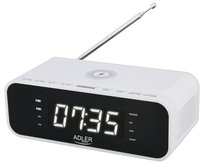 Radiobudzik z ładowarką bezprzewodową Adler AD 1192W Bluetooth AUX - biały z bezprzewodowąładowarką i FM   