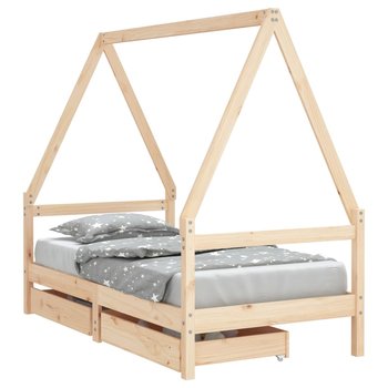 Radosne drewniane łóżko dziecięce z szufladami / AAALOE - Zakito
