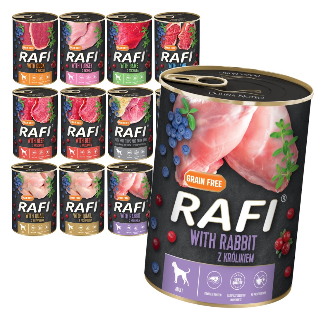 Rafi Rma Rafi 12x400g Bezzbożowa Mokra Karma Dla Psa Mix 8 Smaków - Rafi | Sklep ...