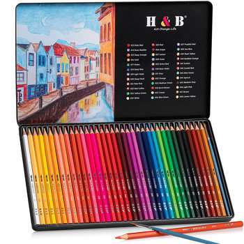 RAGI Kredki Akwarelowe Artystyczne Zestaw Kredek Premium w Metalowym Etui 36 sztuk - Ragi