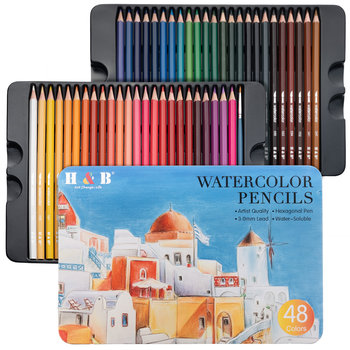 RAGI Kredki Akwarelowe Artystyczne Zestaw Kredek Premium w Metalowym Etui 48 sztuk - Ragi