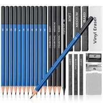 RAGI Ołówki i Węgiel do Szkicowania Profesjonalny Zestaw Ołówków do Rysowania i Szkicowania 26w1