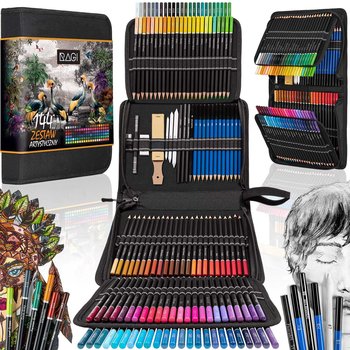 RAGI Profesjonalny Zestaw do Rysowania i Szkicowania Kredki Artystyczne i Ołówki 144 elementów - Ragi