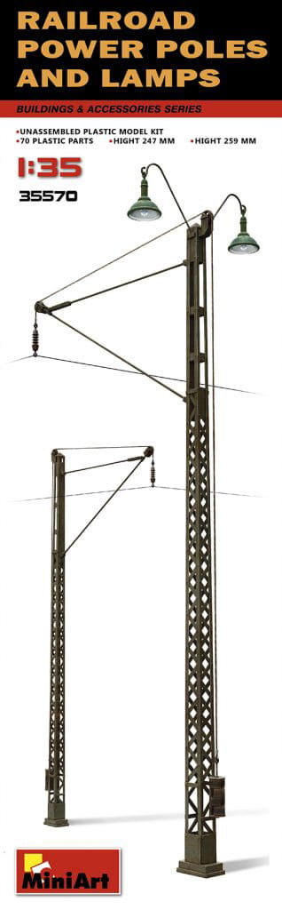 Фото - Збірна модель MiniArt Railroad Power Poles and Lamps 1:35  35570 