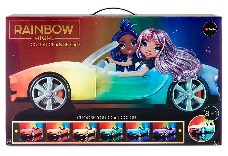 Фото - Усе для ляльок Rainbow High , samochód Color Change Car 