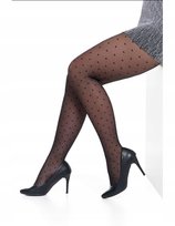 Rajstopy Damskie W Kropki Czarne Eleganckie Finezyjne 20Den Moraj R.5 Nero