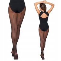 Rajstopy Damskie Z Tylnym Paskiem Czarne Eleganckie 20Den Moraj R.3 Nero'