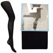 Rajstopy gładkie mikrofibra Calzedonia SOFT COMFORT 50den czarny 5 / XL Calzedonia