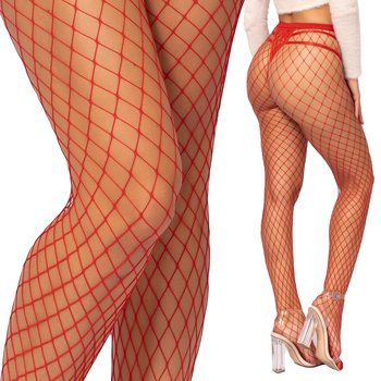 Rajstopy KABARETKI czerwone eleganckie modne ONE SIZE - Inna marka