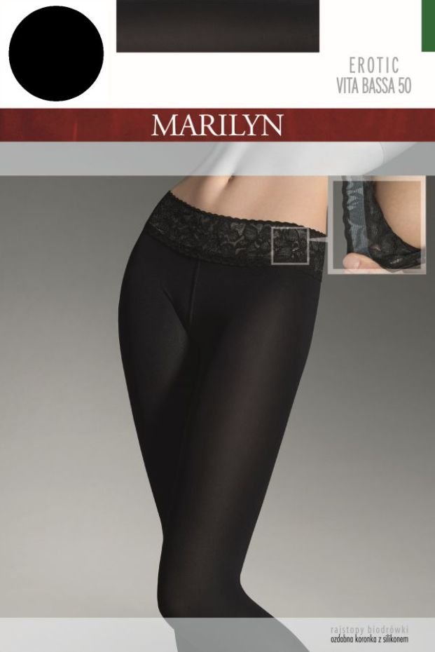 Rajstopy O Obniżonej Talli Biodrówki Erotic Vita Bassa 50 Den Czarne 3-M-Zdjęcie-0