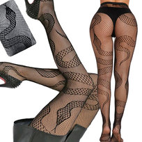 Rajstopy Wzór Węże Wąż Eleganckie Modne Wygodne Wytrzymałe Kabaretki