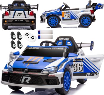 RALLY CAR auto na akumulator 12V napęd 4x4 Pilot LED niebieski - Joy4Kids