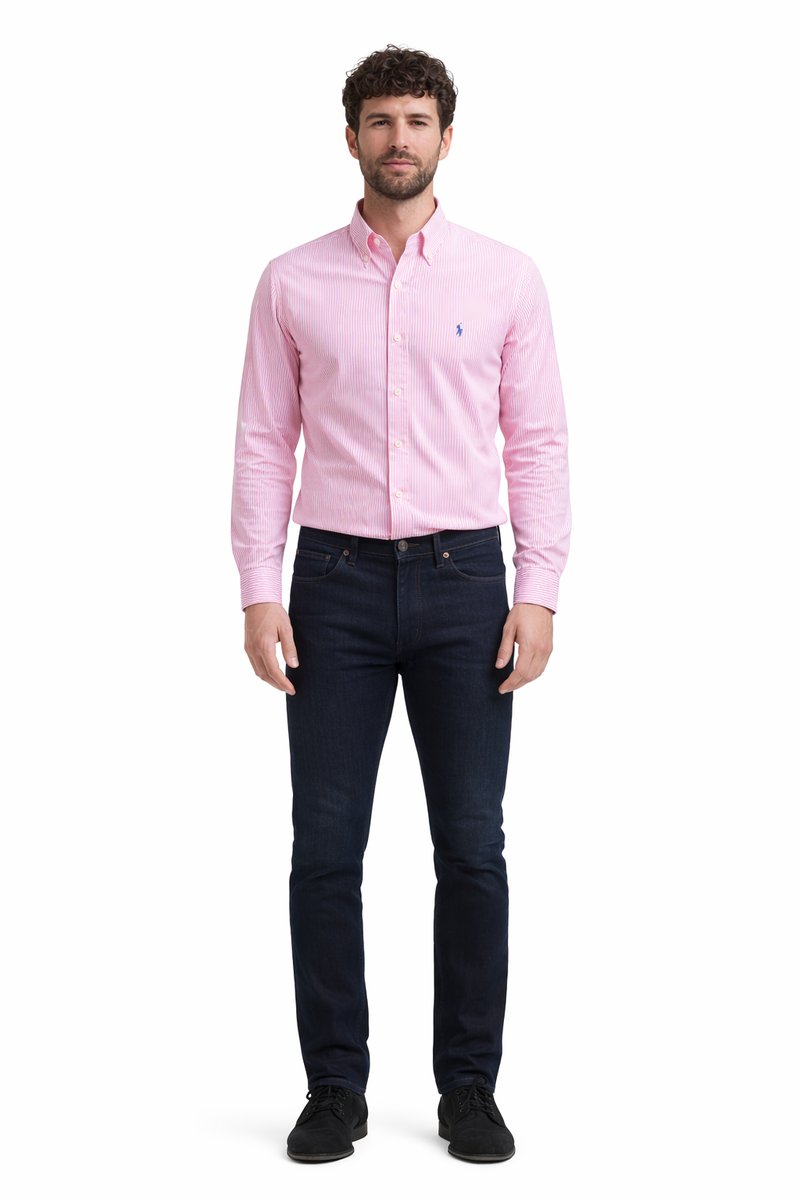 Ralph Lauren RALPH LAUREN KOSZULA MĘSKA RÓŻOWA W PASKI Z KOŁNIERZYKIEM XL I3A