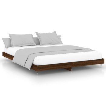 Rama łóżka 140x200 brązowy dąb / AAALOE - Zakito Home