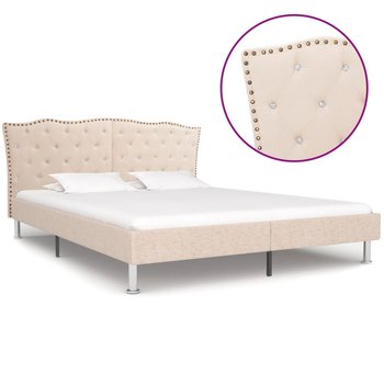 Rama łóżka beżowa, tapicerowana, bez materaca, 160x200  - vidaXL