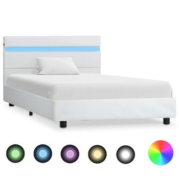 Rama łóżka biała, bez materaca, LED, 100x200  - vidaXL