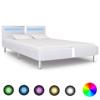Rama łóżka biała, bez materaca, LED, 140x200  - vidaXL