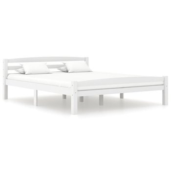 Rama łóżka biała, bez materaca, lite drewno sosnowe, 160x200  - vidaXL