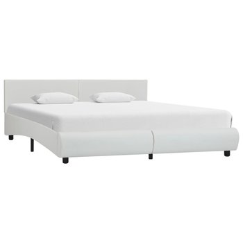 Rama łóżka biała, bez materaca, sztuczna skóra, 160x200 - vidaXL