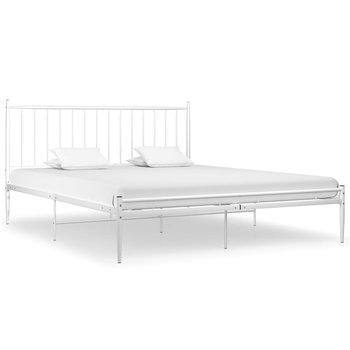 Rama łóżka, biała, VidaXL, metalowa, 160x200 cm - vidaXL