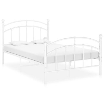 Rama łóżka biała, ze stelażem, bez materaca, metalowa, 120x200  - vidaXL