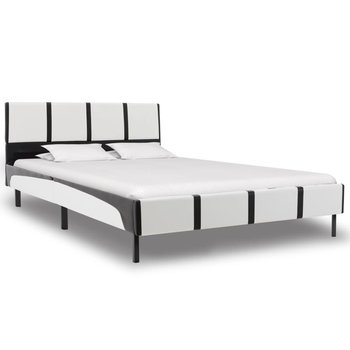 Rama łóżka biało-czarna, sztuczna skóra, bez materaca, 140x200  - vidaXL