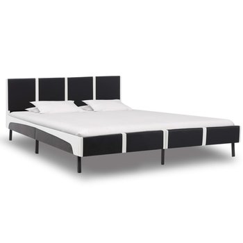 Rama łóżka biało-czarna, sztuczna skóra, bez materaca, 160x200  - vidaXL
