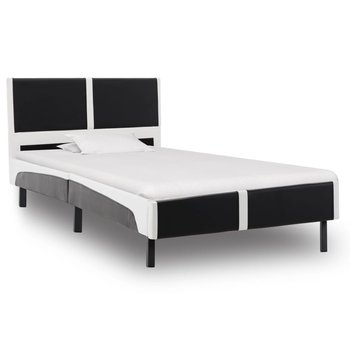 Rama łóżka biało-czarna, sztuczna skóra, bez materaca, 90x200  - vidaXL