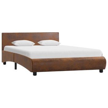 Rama łóżka brązowa, sztuczna skóra, bez materaca, 140x200 - vidaXL