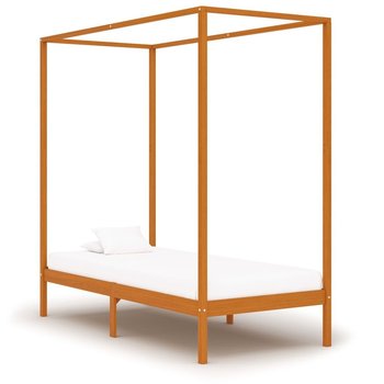 Rama łóżka brązowa, z baldachimem, bez materaca, 90x200  - vidaXL