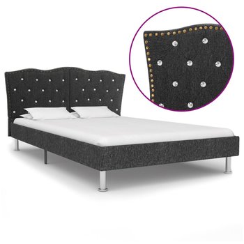 Rama łóżka ciemnoszara, tapicerka z tkaniny, bez materaca, 140x200  - vidaXL