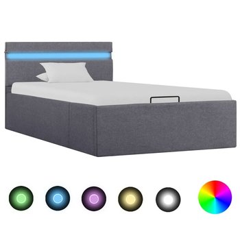 Rama łóżka ciemnoszara, z podnośnikiem, LED, tkanina, bez materaca, 100x200  - vidaXL