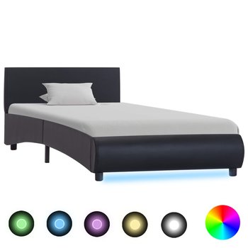 Rama łóżka czarna, LED, bez materaca, 100x200  - vidaXL