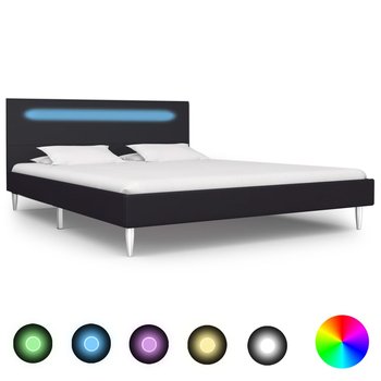 Rama łóżka czarna, LED, bez materaca, 140x200  - vidaXL