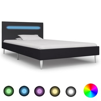 Rama łóżka czarna, LED, bez materaca, 90x200  - vidaXL